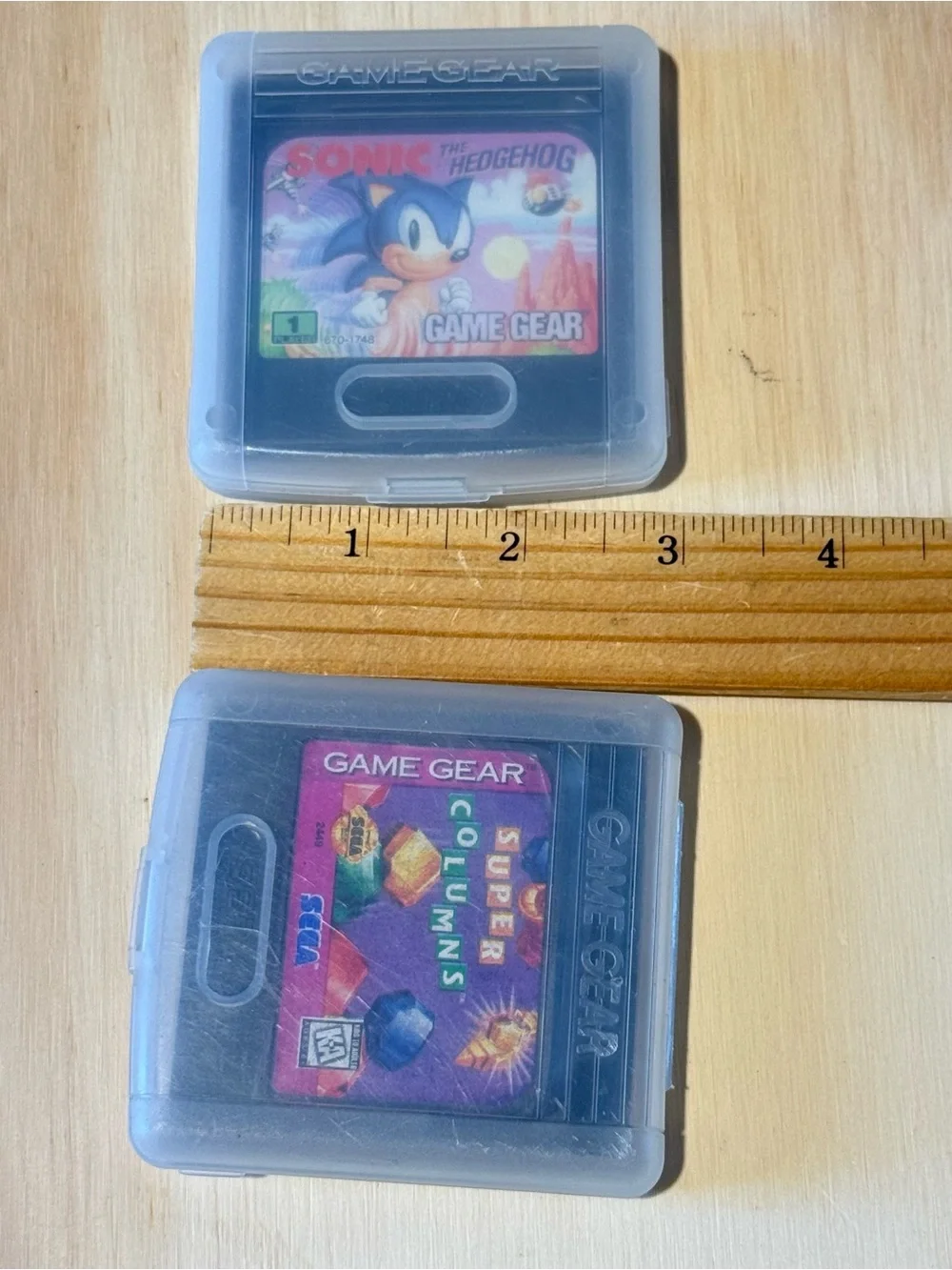 2-Sega Game Gear Games 1995 Super Columns,Sonic The Hedgehog w/Cases Tested Good